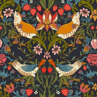 Strawberry Thief Wallpaper - Midnight - Sample For Sale
