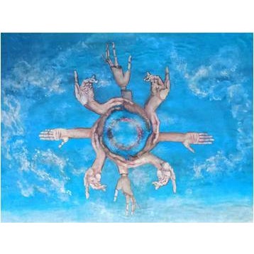 Acrylic painting. Excellent condition. with this work the artist invites us to reflect, as often in his works, on the...