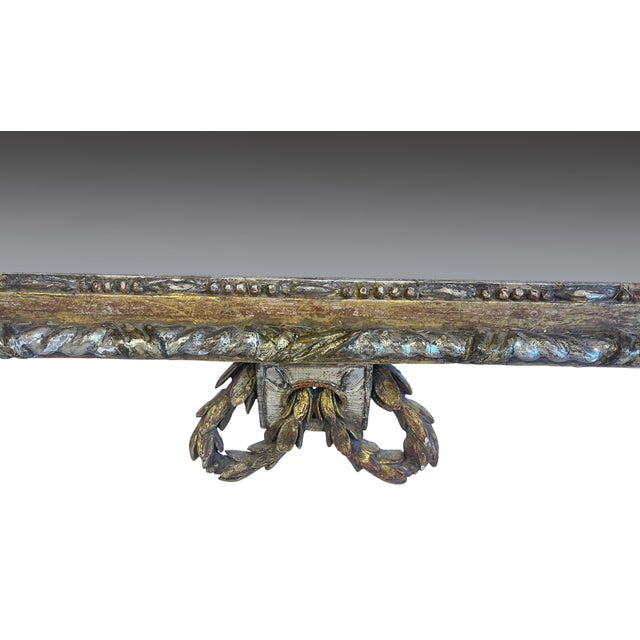 Silvered and Giltwood Swedish Neoclassical Mirror with Original Glass For Sale - Image 4 of 18