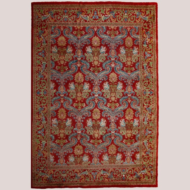 Textile Vintage Spanish Hand-Knotted Rug, 1920s For Sale - Image 7 of 7