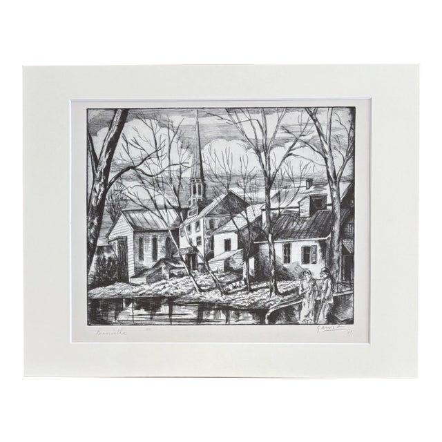Vintage 1939 Print in 11x14 Mat: Emil Ganso, "Bearsville" (Woodstock, New York) For Sale