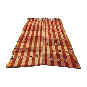 Vintage Turkish Moroccan Medium Sized Shabby Wool Kilim Rug 142x104 cm