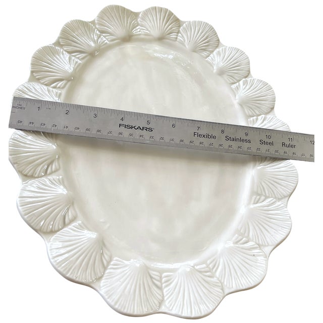 Vintage White Ceramic Conch Shell Soup Tureen With Underplate & Ladle - Set of 3 For Sale - Image 12 of 12