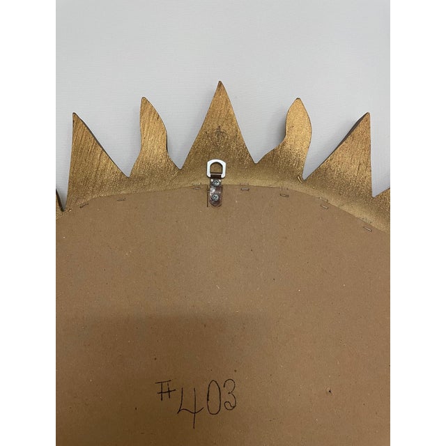 Large 30" Vintage Gilded Sunburst Wall Mirror For Sale - Image 12 of 17