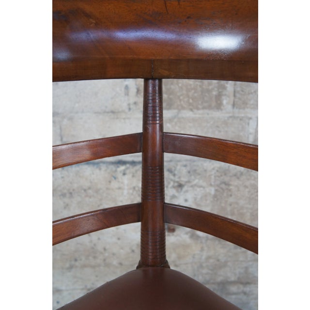 Antique English Country Mahogany Ladderback Roundabout Corner Arm Chair For Sale - Image 9 of 13