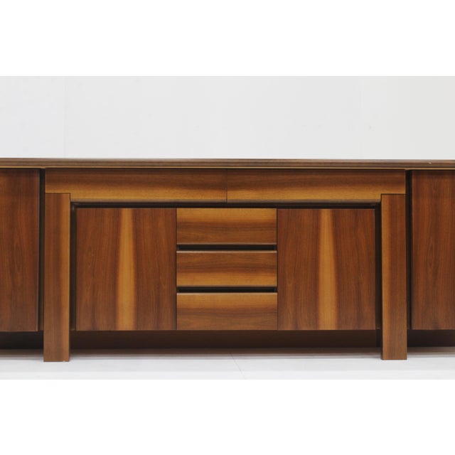 Vintage Italian Walnut Sideboard, 1960s For Sale - Image 9 of 14