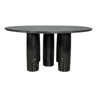 Il Colonnato Round Table in Black Marble attributed to Mario Bellini for Cassina, 1970s For Sale