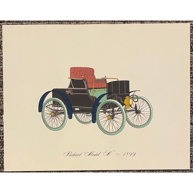 1970s Antique Automobiles Lithograph - Set of Six For Sale - Image 5 of 7