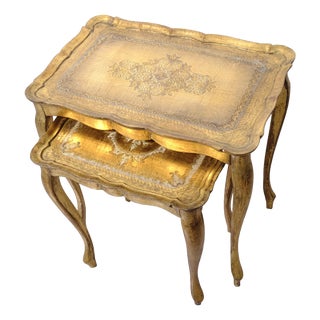 Neo-Classical Florentine Nesting Tables, Italy, 1960s, Set of 2 For Sale