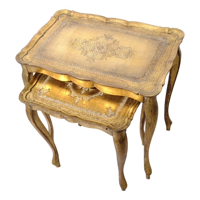 Neo-Classical Florentine Nesting Tables, Italy, 1960s, Set of 2 For Sale