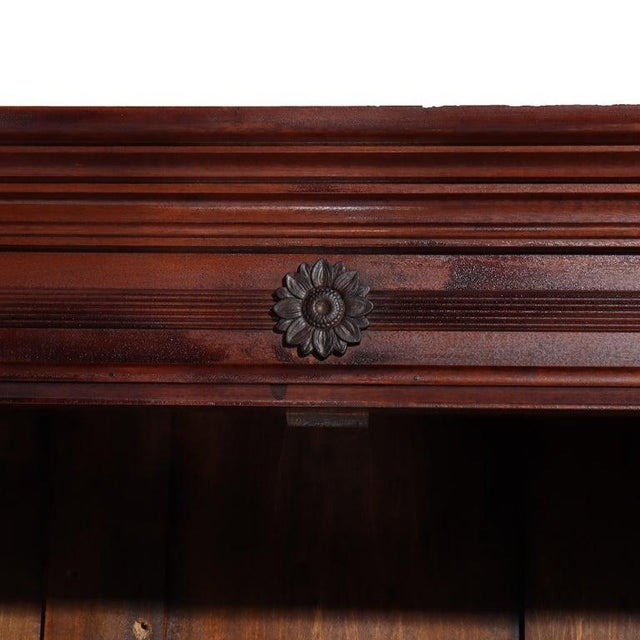 Antique Eastlake Chip Caved Walnut Barrel Roll Cylinder Secretary Desk C1890 For Sale - Image 12 of 18