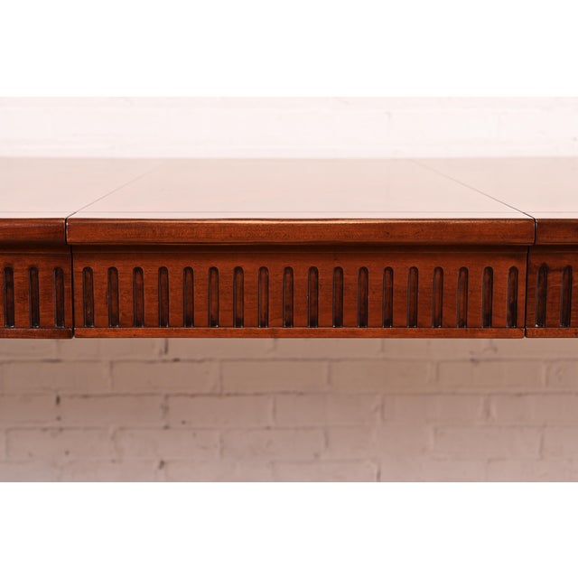 John Widdicomb French Regency Louis XVI Walnut Extension Dining Table With Parquet Top, Newly Refinished For Sale - Image 12 of 16