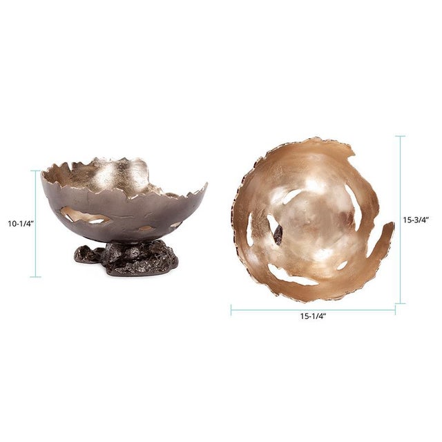 2020s Pompei Cast Aluminum Bowl- Large For Sale - Image 5 of 6
