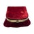 An elegant antique French jewelry casket upholstered in rich ruby red velvet and finished with an engraved metal frame and...