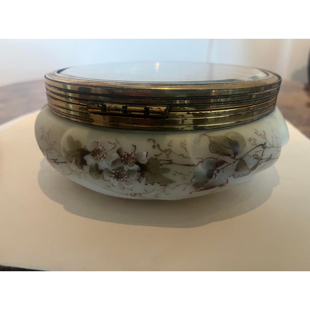 Metal Victorian Era Wave Crest Molded Glass Dresser-Jewelry Box For Sale - Image 7 of 9