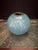 approx 7 x 6 tall sphere ceramic glaze blue green open top and bottom heavy actual age unknown