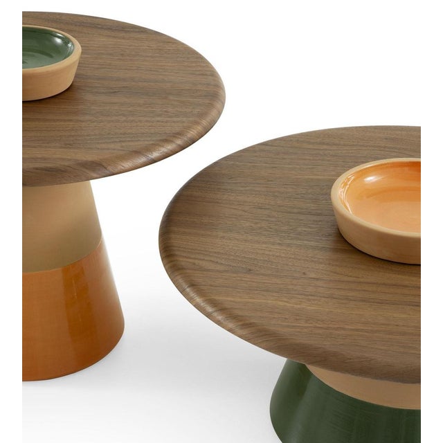 Sablier Walnut and Clay Coffee Table by Morica Design For Sale - Image 6 of 9