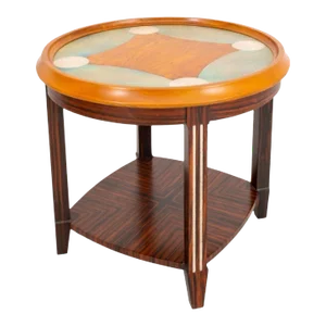 Art Deco Faux Shagreen Side Table, C. 1980's