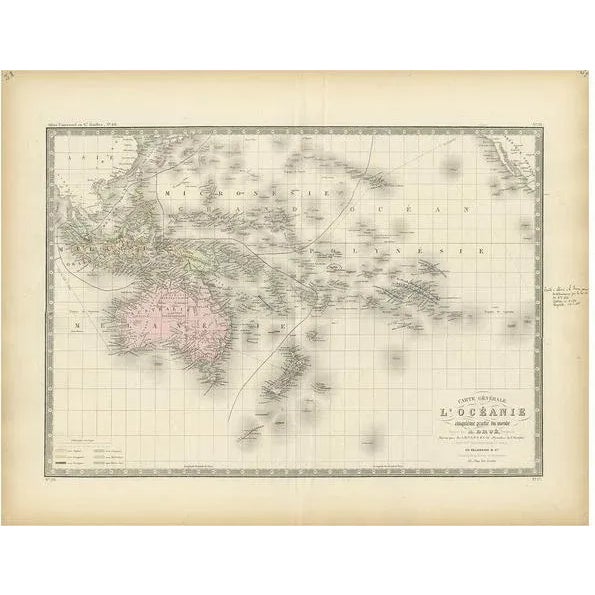 Antique Map of Oceania by Levasseur, 1875 For Sale - Image 10 of 10