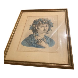 Americana Autumn” Lithograph. Currier & Ives, Usa, 1870-1871. For Sale