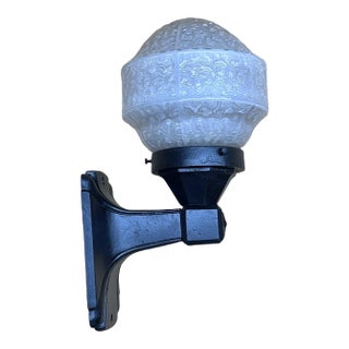 1910s Outdoor Porch Light With Textured Shade #2560 For Sale