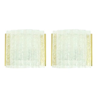 Mid-Century Modern Ice Murano Glass Wall Lights from Doria, Germany, 1960s, Set of 2 For Sale