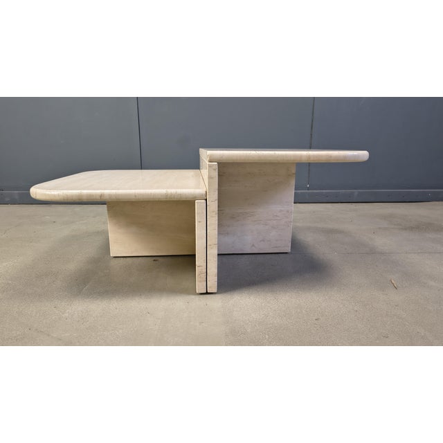 Mid-Century Modern Vintage Travertine Coffee Tables, 1970s, Set of 2 For Sale - Image 3 of 10