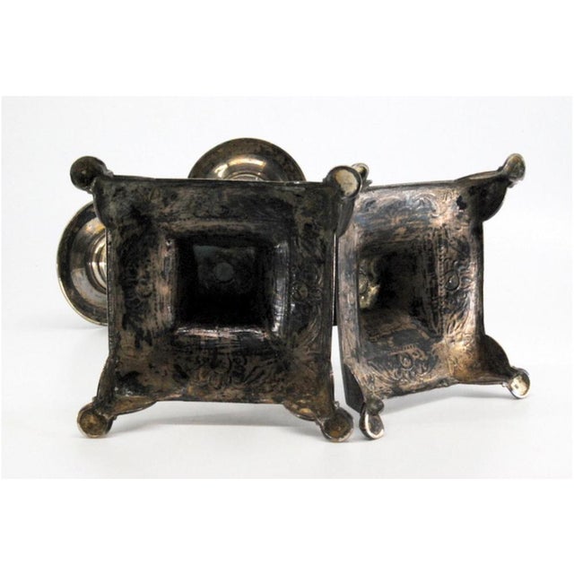 Silver Candlesticks with Turned and Embossed Shafts, Set of 2 For Sale - Image 6 of 10