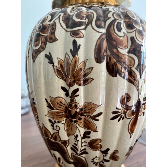 1940s 1940s Dutch Plateelbakkerij Zuid-Holland Gouda Lidded Vase For Sale - Image 5 of 12