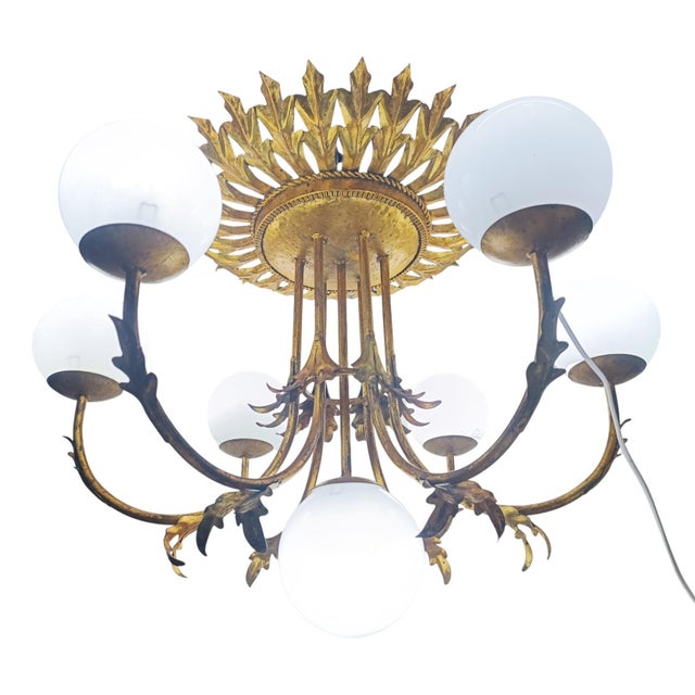 Regency Style Chandelier, 1950s For Sale - Image 4 of 10