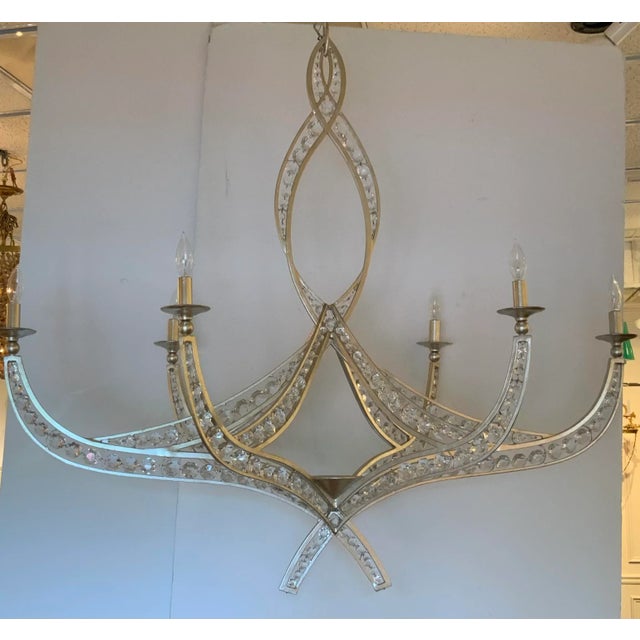 2020s Currey & Co. Modern Silver Finished Firebird Chandelier For Sale - Image 5 of 5