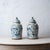 Pair of Chinese Blue and White Glazed Jars With Foo Dog Lid Finials For Sale - Image 4 of 14