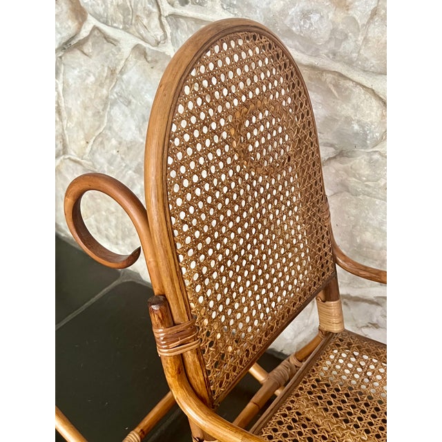Vintage Thonet-Style Bentwood & Cane Children's Rocking Chair For Sale - Image 4 of 10