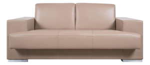 Rolf Benz Two-Seater Leather Sofa Cream Beige Couch