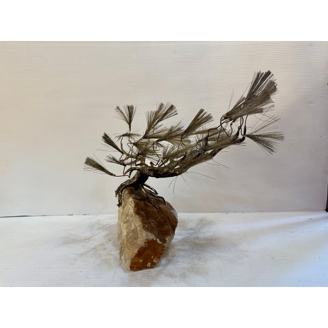 Mid 20th Century Brass and Marble Bonsai Sculpture in the Style of Curtis Jere For Sale In New York - Image 6 of 8