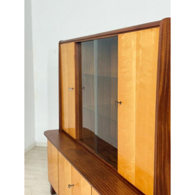 Vintage Bar Cabinet in Birch and Brass For Sale - Image 12 of 18