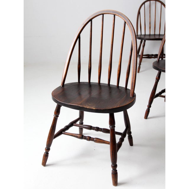 Antique Windsor Dining Chairs Set of 4 For Sale - Image 12 of 14