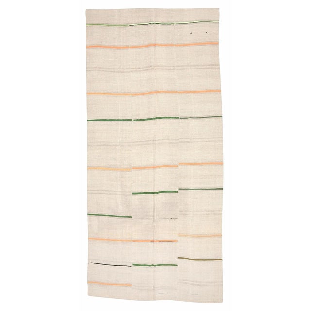Textile Mid 20th Century Striped Vintage Hemp Kilim Rug For Sale - Image 7 of 7
