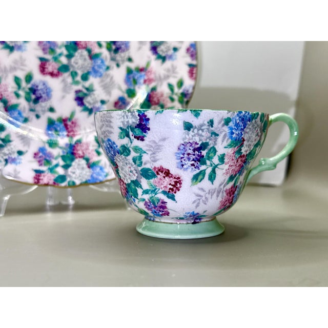 Mid 20th Century Shelley England Fine Bone China, Tea Cup, Saucer & Plate, Mid Century For Sale - Image 5 of 10