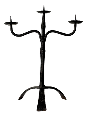 Vintage French Twisted Candleholder in Wrought Iron, 1960