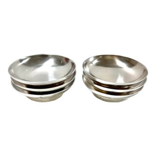 Early 1900s Silverplate Pinch Bowls Appetizer Plates Holland America Line - Set of 6 For Sale