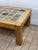 Brutalist coffee table in solid elm with a vintage Maison Regain ceramic stoneware top, circa 1970. Each tile is unique,...