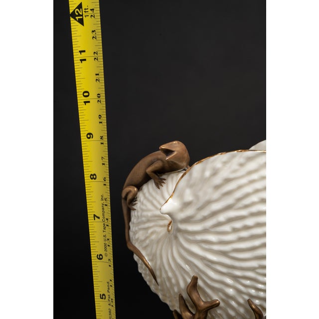 Antique Royal Worcester Porcelain Nautilus Shell and Lizard Vase 1883 U Mark For Sale - Image 10 of 11