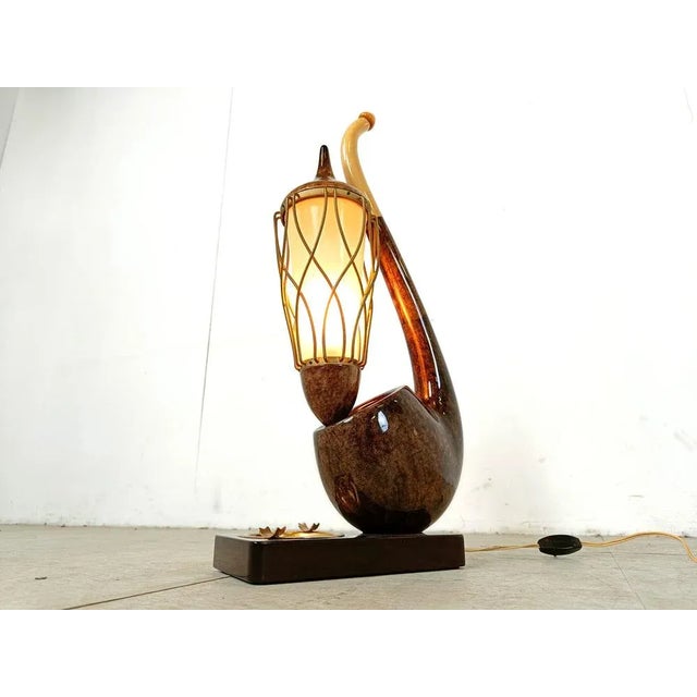 Mid-Century Pipe Table Lamp by Aldo Tura, 1960s For Sale - Image 9 of 11