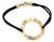 Bulvari 18k Yellow Gold Large Wave Circle Charm Double Cord Bracelet For Sale
