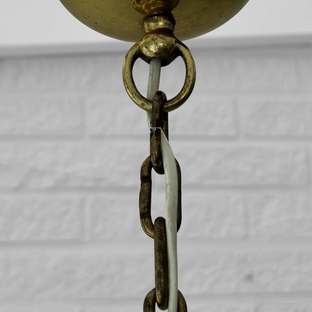 Swedish Modern Scandinavian Chandelier in Brass & Glass with Prisms, 1940s For Sale - Image 12 of 13
