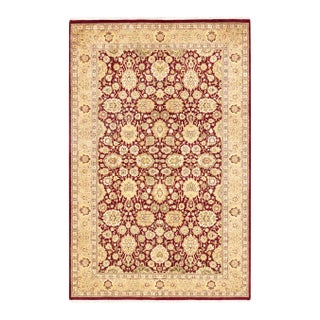 Mogul, One-of-a-Kind Hand-Knotted Area Rug - Red, 4' 9" x 7' 4" For Sale