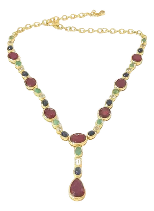 Bochic "Capri" Vintage Ruby, Sapphire & Emerald Necklace - 18K Gold & Silver