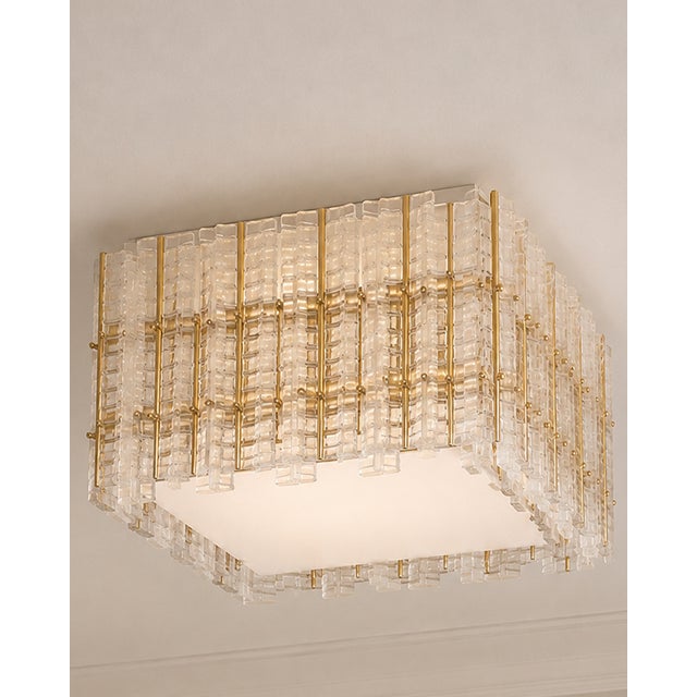 Contemporary Modern Italian “Tropical” Murano Glass Square Flush Mount by Simoeng For Sale - Image 4 of 4