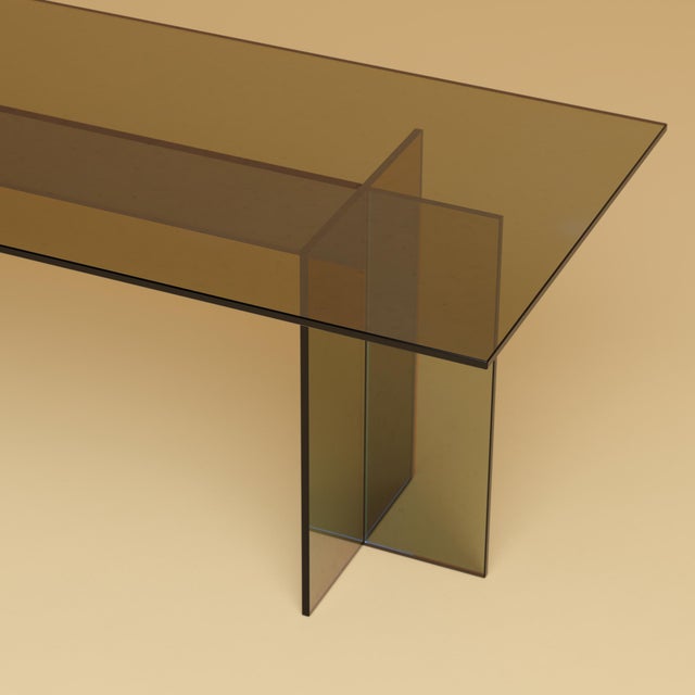 Contemporary Lounge Table in Bronzed Glass by Lebanto For Sale - Image 3 of 4